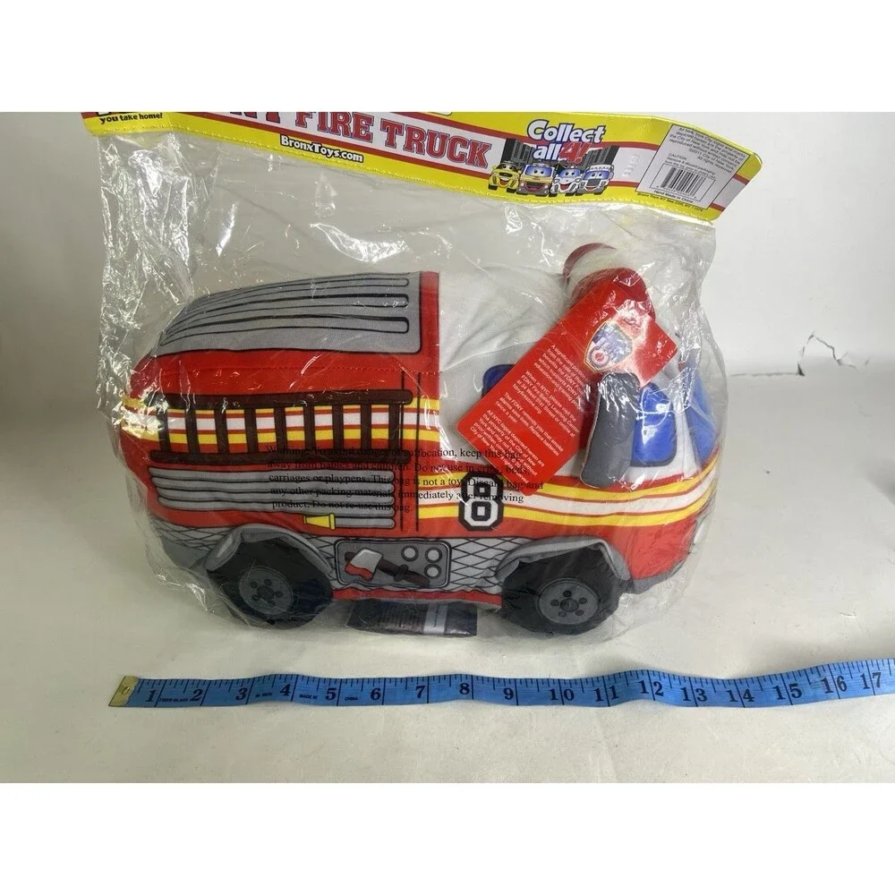 FDNY Fire Truck New York Plush Stuffed Toy Authentic by Bronx Toys NEW